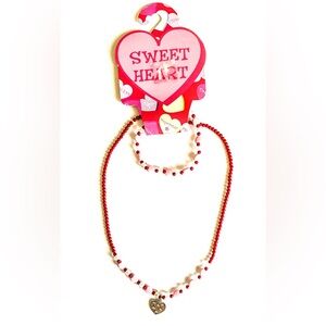 Sweet Heart Candy Hearts Beaded Necklace Set, 2 Piece